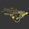 Advanced Chemical Weapon With Futuristic Design Yellow Containers And Mechanical Parts