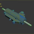 Green Hydraulic Cylinder Mechanical Component With Metal Rod Bolts And Connection Parts