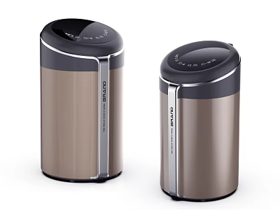 Two Golden Cylindrical Washing Machines With Black Lids And Silver Trim Design 3d model