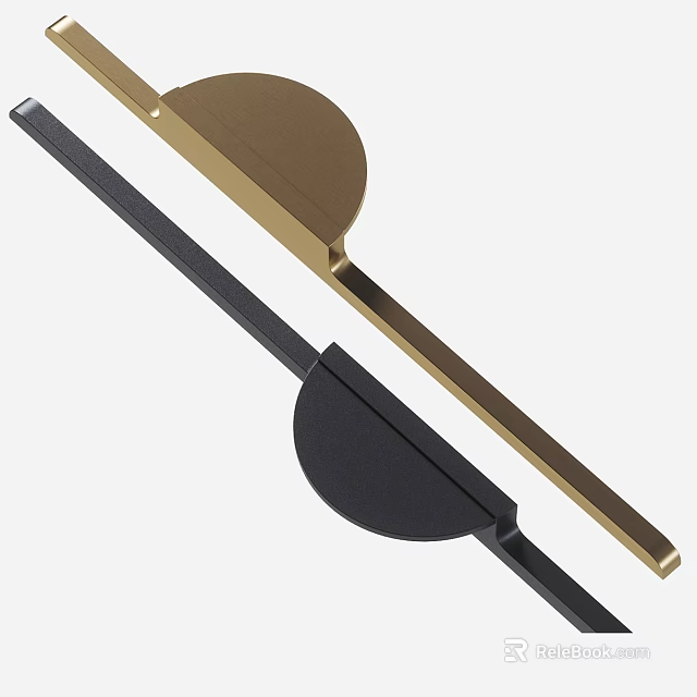 Modern Gold And Black Metal Bar Handles For Cabinet And Drawer Decoration 3d model 