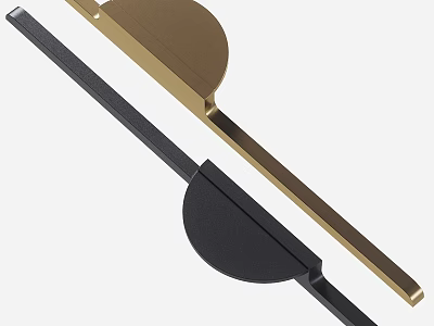 Modern Gold And Black Metal Bar Handles For Cabinet And Drawer Decoration 3d model