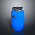 Practical Blue Household Barrel With Secure Lid And Convenient Handle For Daily Use 3d model