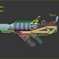 Advanced Futuristic Sci Fi Weapon With Colorful Barrel And Metal Structure