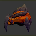 Lava Spider Creature With Purple Legs And Spiked Carapace Fiery Orange Red Interior