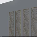 Decorative Swing Doors With Intricate Leaf Pattern Design For Modern Interior 3d model