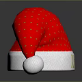 Red Christmas Hat with Gold Xmas Lettering White Brim and Pom Pom