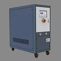 Blue Industrial Equipment With Mobile Wheels Digital Control Panel And Ventilation Grille