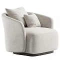 Modern Single Sofa Design With Soft Fabric Cushions And Beige Texture Detail