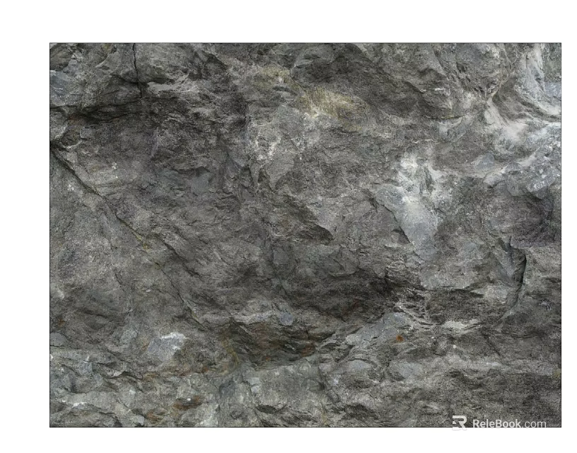 Natural Gray Rock Texture Wall With Rough Surface For Interior Design 3d model 