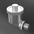 Heating Pipe Metal Fitting With Silver Finish Adjustment Knob And Threaded Connector 3d model