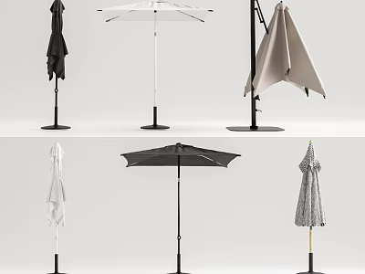 Outdoor Standing Umbrellas With Various Colors And Different Styles For Patio 3d model