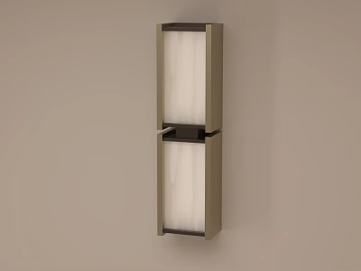 Elegant Modern Rectangular Wall Lamp With Transparent Shade And Metal Frame 3d model