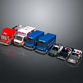 Different Toy Vehicle Models Featuring Fire Truck Ambulance Blue Van And Police Car