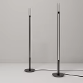 Sleek Modern Floor Lamp With Black And Silver Metal Stand And LED Lighting