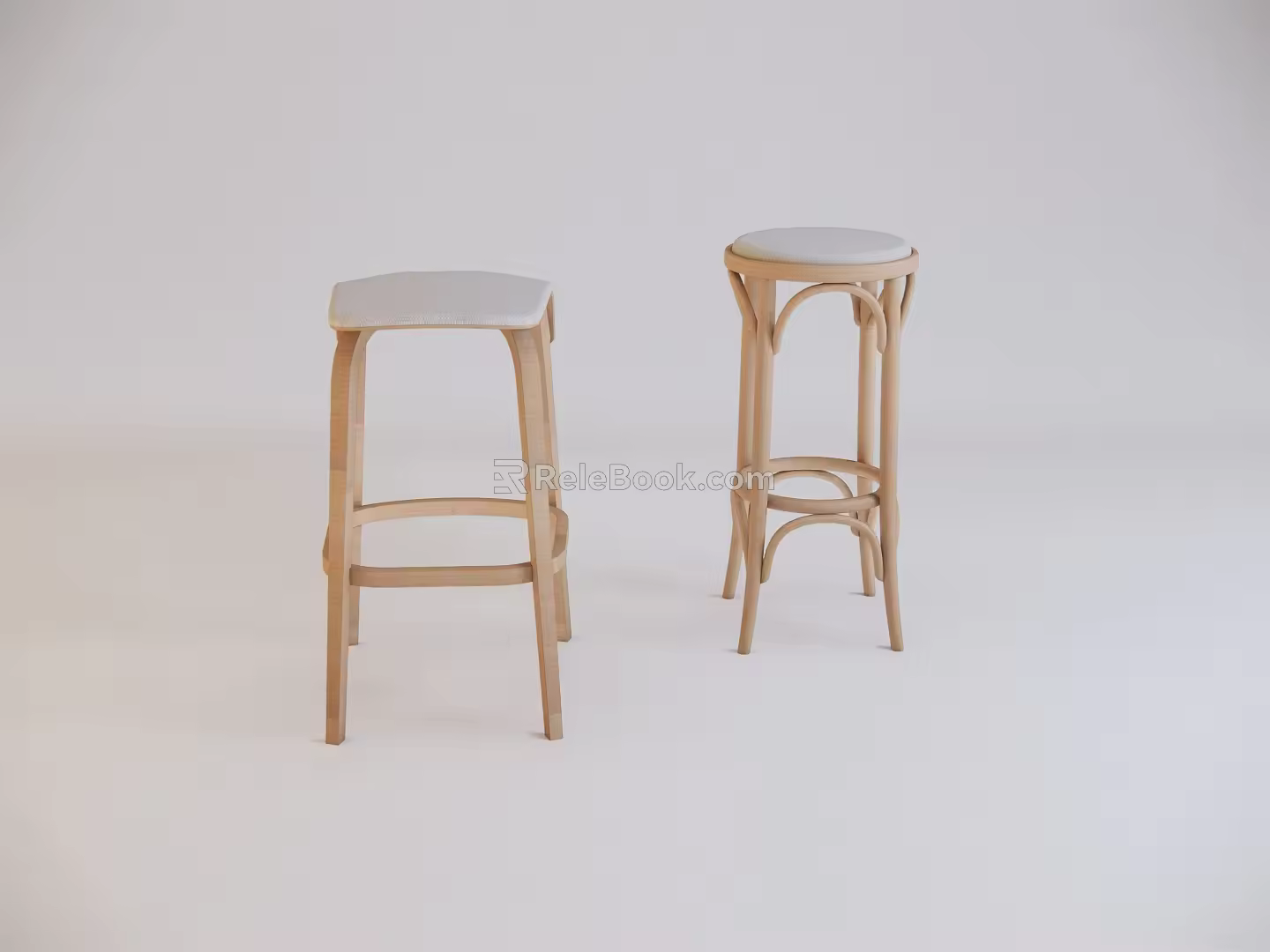 Modern Bar Stool High Pedal 3d model
