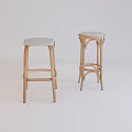 Modern Bar Stool High Pedal 3d model