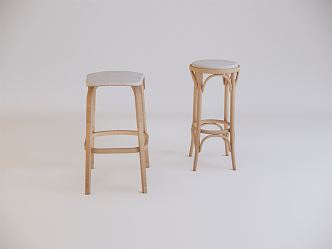 Modern Bar Stool High Pedal 3d model