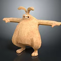 Fluffy Cartoon Style Game Movie Character With Long Ears And Outstretched Arms