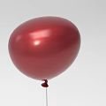 Shiny Red Balloon With Glossy Surface And Attached String For Party Decoration 3d model