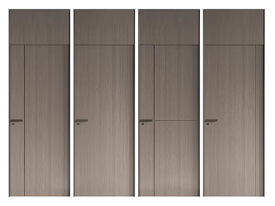 Modern Wooden Hinged Doors With Sleek Design And Different Styles For Home 3d model