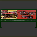 Green Park Bench With Red Wendy's Hot Juicy Burgers Advertisement