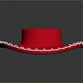 Stylish Red Mexican Sombrero With White Decorative Trim And Classic Design