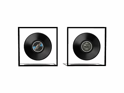 Black Framed Vinyl Record Decorative Ornament Set For Home 3d model