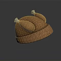 Cozy Orange Knitted Hat Featuring Chicken Leg Shaped Decorations And Warm Design 3d model