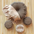 Cozy Round Floor Cushions With Soft Blanket For Living Room Decor
