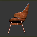 Stylish Modern Leisure Chair With Blue Woven Seat And Orange Frame