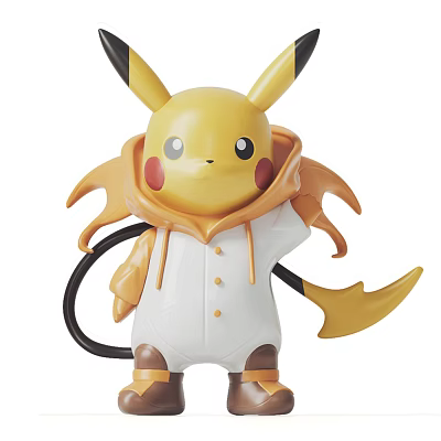 Modern Toy Trendy Play Pikachu Dress Up Leichu Coat Handset 3d model