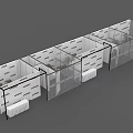 Public Office Space With Multiple Glass Partitioned Cubicles And Office Desks Chairs