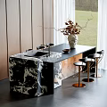Modern Island Table Dining Table and Chair Marble Dining Table and Chair Multi-person Dining Table and Chair Rotating Bar Chair Nakajima Dining Table and Chair 3d model