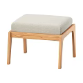 Simple Modern Sofa Stool With Light Wood Frame And Beige Upholstered Seat