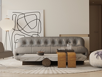 Modern Sofa Coffee Table Combination Sofa Combination 3d model