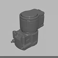 Detailed Gray Industrial Mechanical Component 3D Model With Circular Top And Rectangular Side Structure 3d model