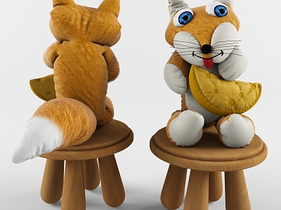 Children's Doll Plush Fox Toy 3d model