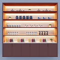 Beauty salon shampoo supplies display cabinet 3d model