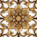 Exquisite Circular Wood Carving With Intricate Floral Patterns And Ornate Scrollwork 3d model