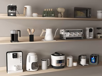 Kitchen supplies combination kitchen appliances seasonings bottle coffee machine soya bean milk machine wall-breaking machine 3d model