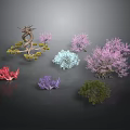 Colorful Decorative Plants With Unique Shapes In Pink Purple Blue Red And Green