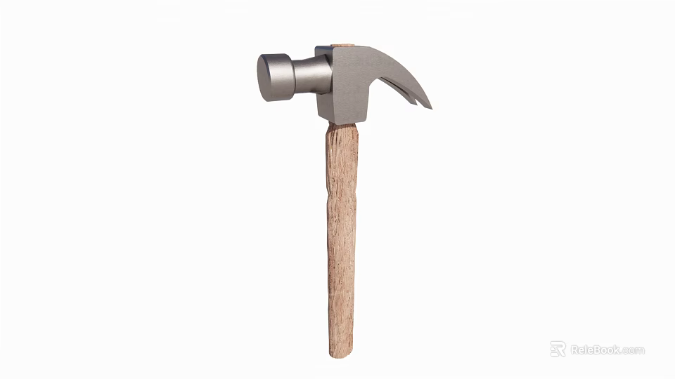High Quality Hardware Tool Hammer With Metal Head And Wooden Handle 3d model 