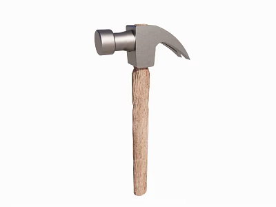 High Quality Hardware Tool Hammer With Metal Head And Wooden Handle 3d model