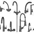Various Black Faucet Designs for Kitchen and Bathroom in Modern Style