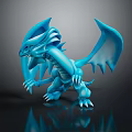 Blue Dragon Character Creature With 3D Designed Wings Claws And Sharp Teeth 3d model