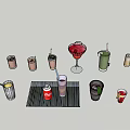 Assorted Colorful Beverages In Different Glasses Including Cocktails And Cold Drinks