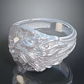 Silver Intricate Design Ring With Detailed Engraved Patterns And Shiny Band 3d model