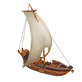 Modern Cartoon Boat Sailing Boat 3d model