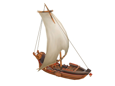 Modern Cartoon Boat Sailing Boat 3d model