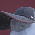 Dark Baseball Cap With Mesh Panel And Button On Mannequin 3d model